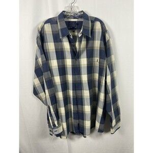 Tommy Bahama Indigo Palms Men's Size - XL Blue Plaid Long Sleeve Button Up